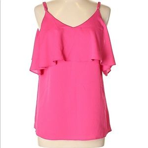 LIKE NEW!! pink cold shoulder sleeveless blouse